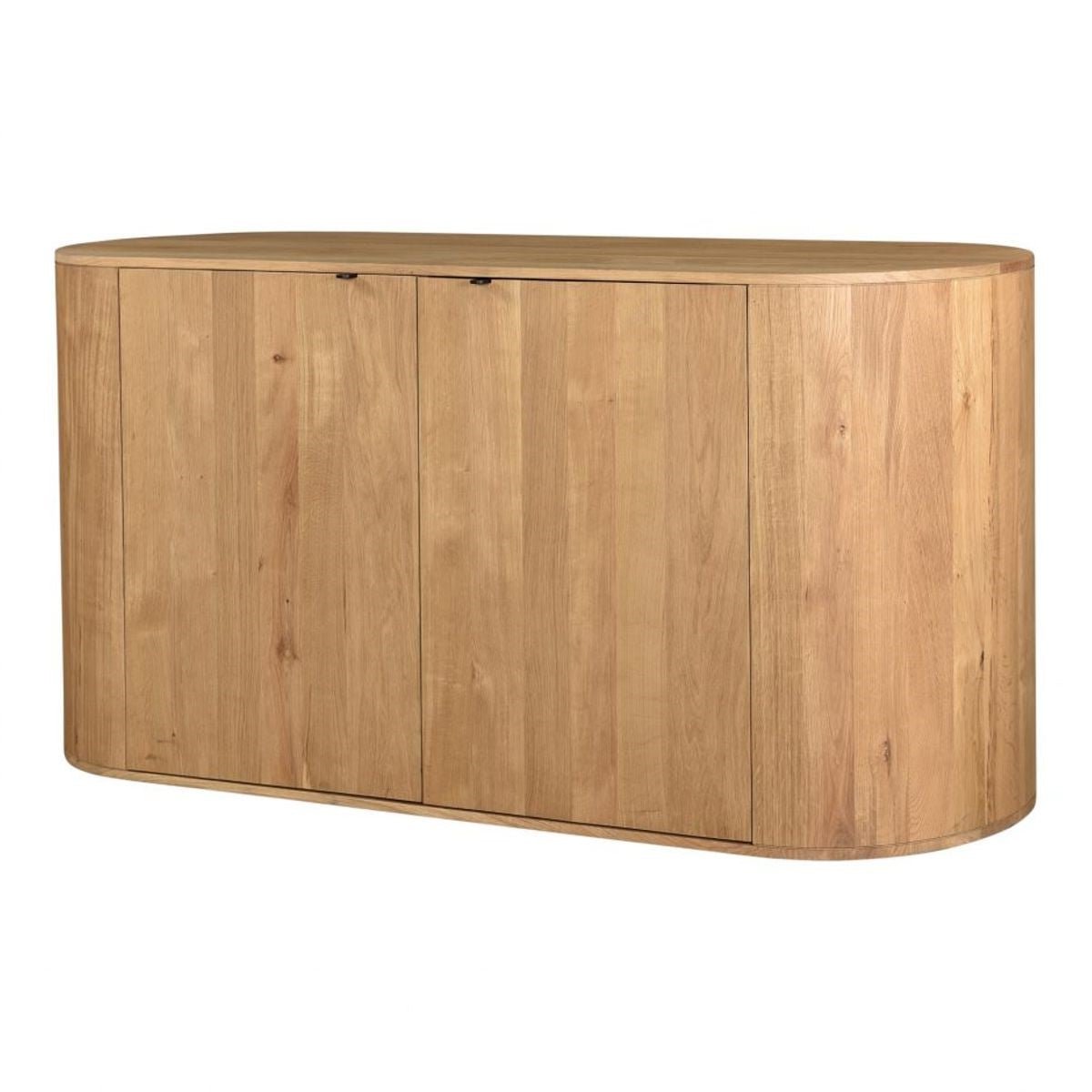 Curved Sideboard Buffet Oak Wood 66 inch