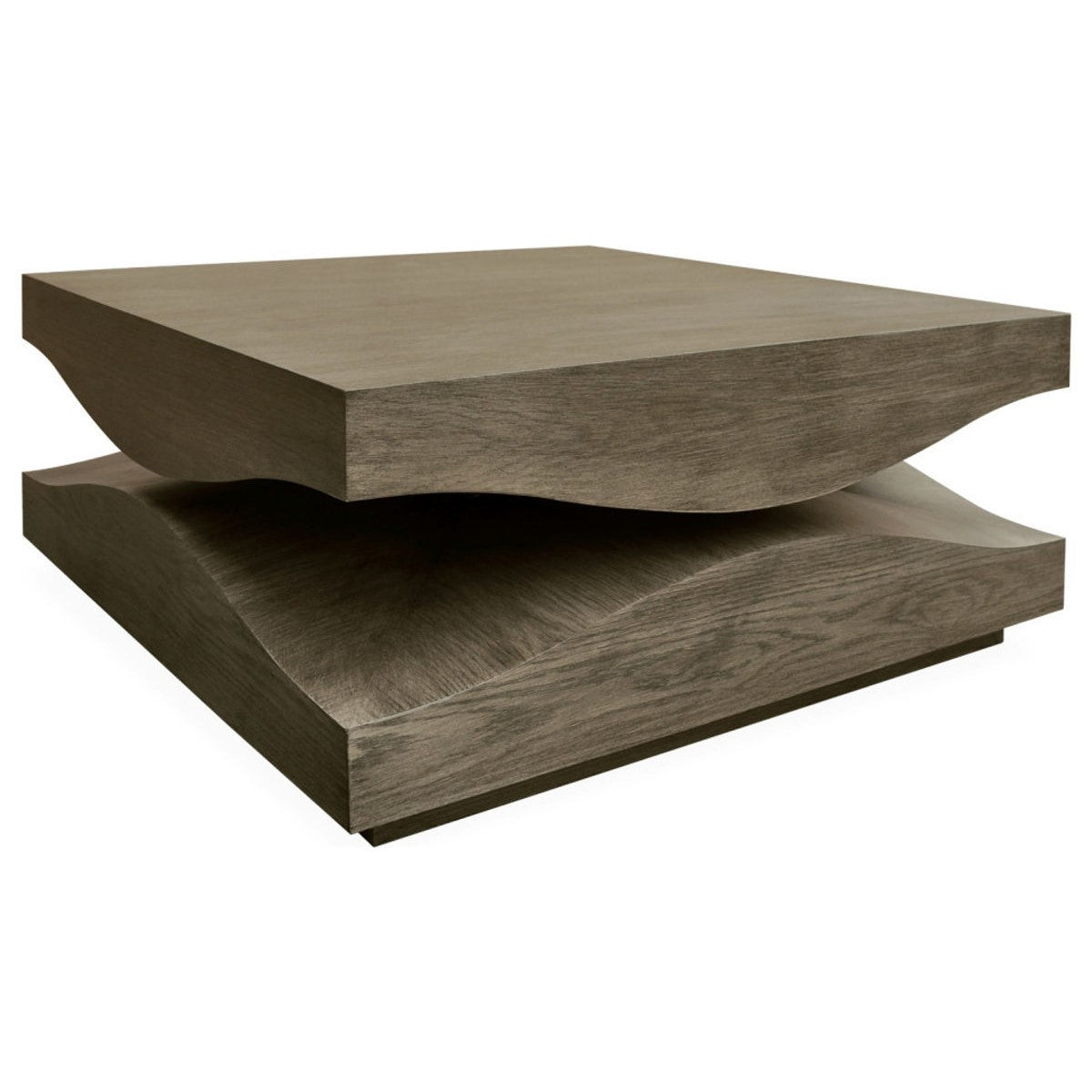 Wave Cocktail Coffee Table Smoke Gray Square 40 inch