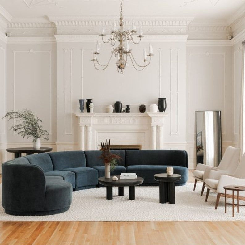 Blue, Black & White Living Room