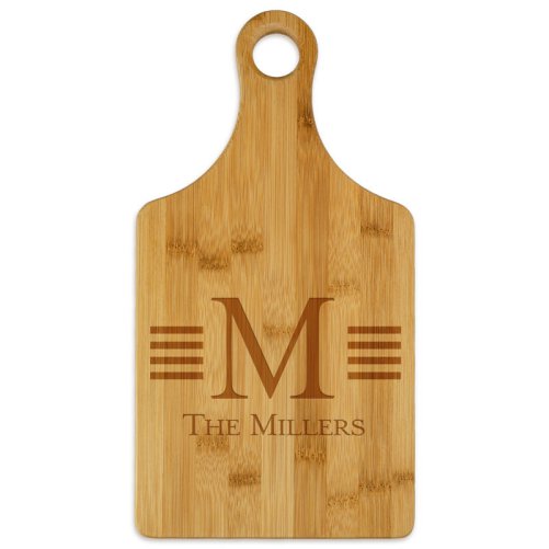 Parallel Lines Personalized Wood Serving Board